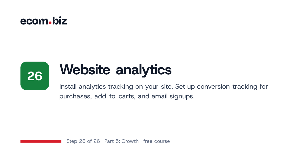 Step 26: Website Analytics | ecom.biz